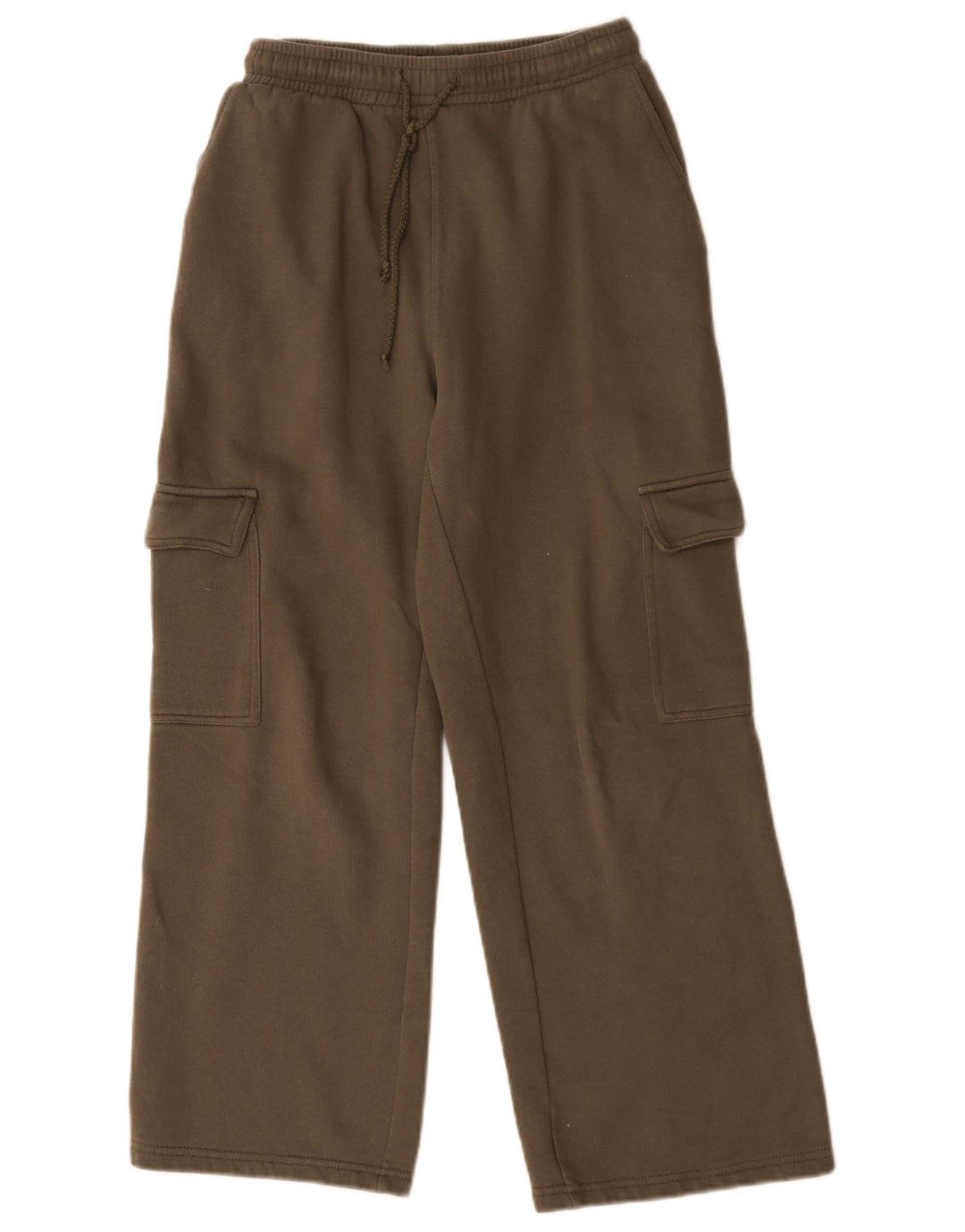 Zara Womens Cargo Tracksuit Trousers UK 12 Medium Khaki Cotton