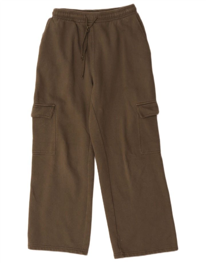 Zara Womens Cargo Tracksuit Trousers UK 12 Medium Khaki Cotton