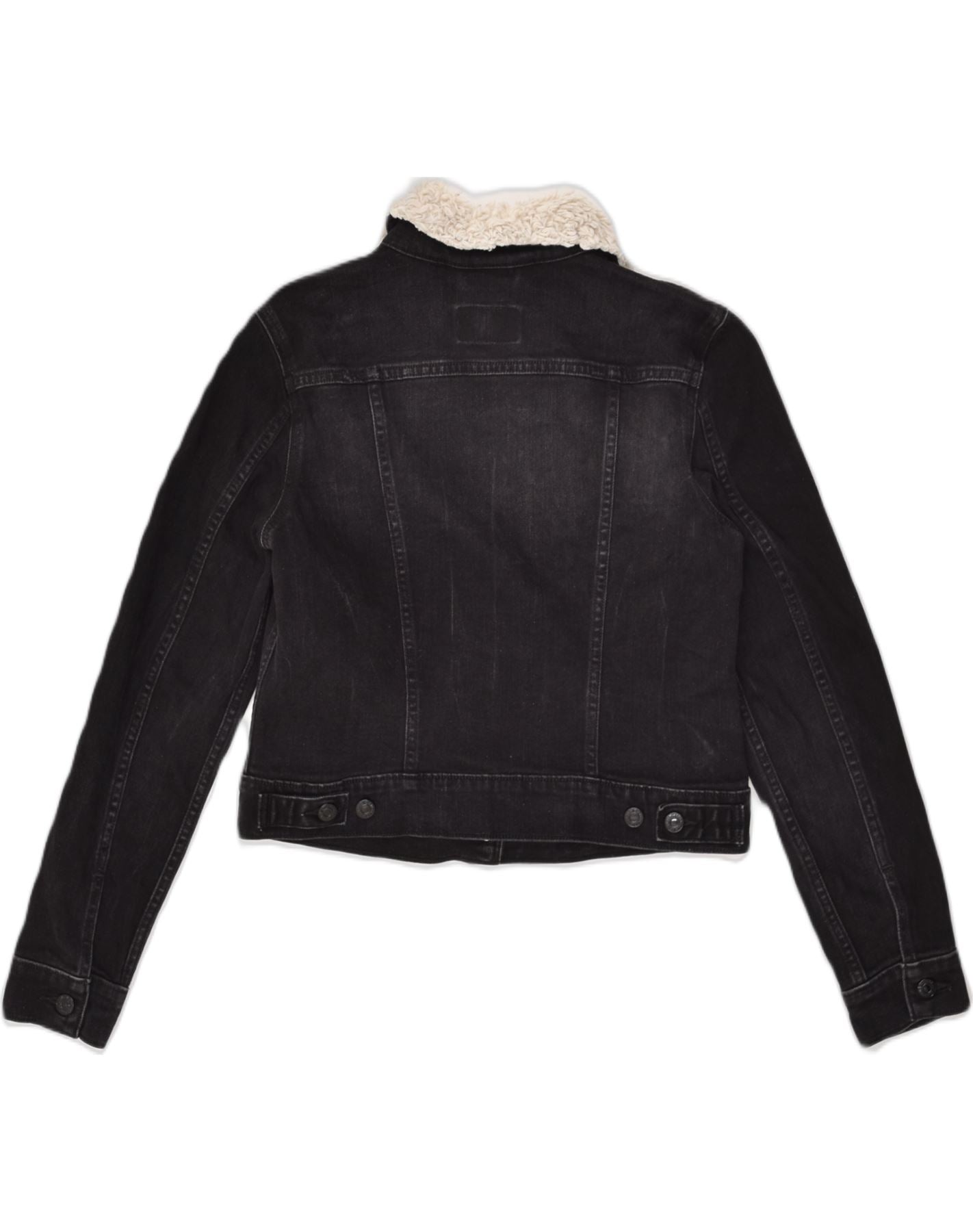 Levi's cropped sale black denim jacket