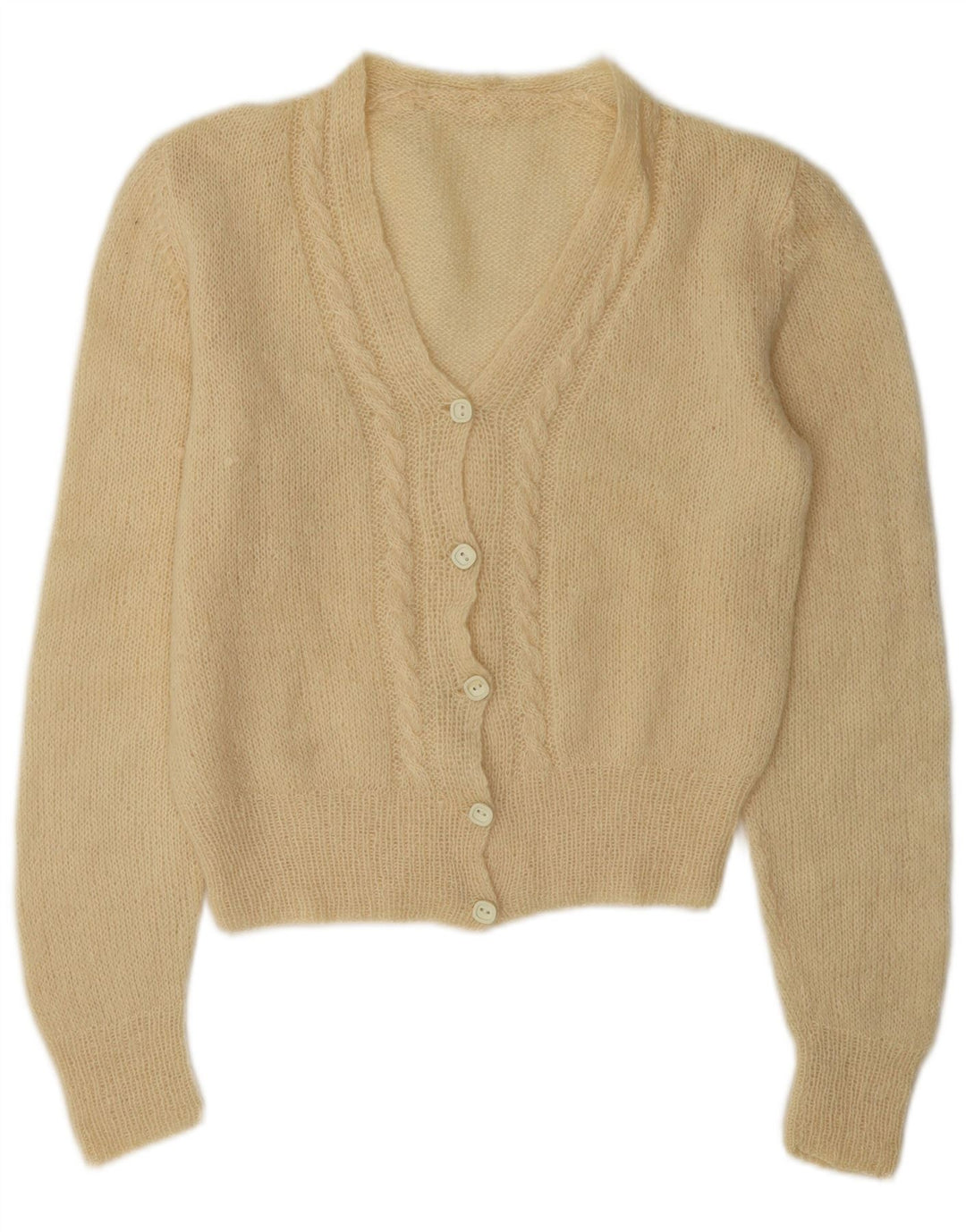 Vintage Womens Cardigan Sweater UK 12 Medium Off White