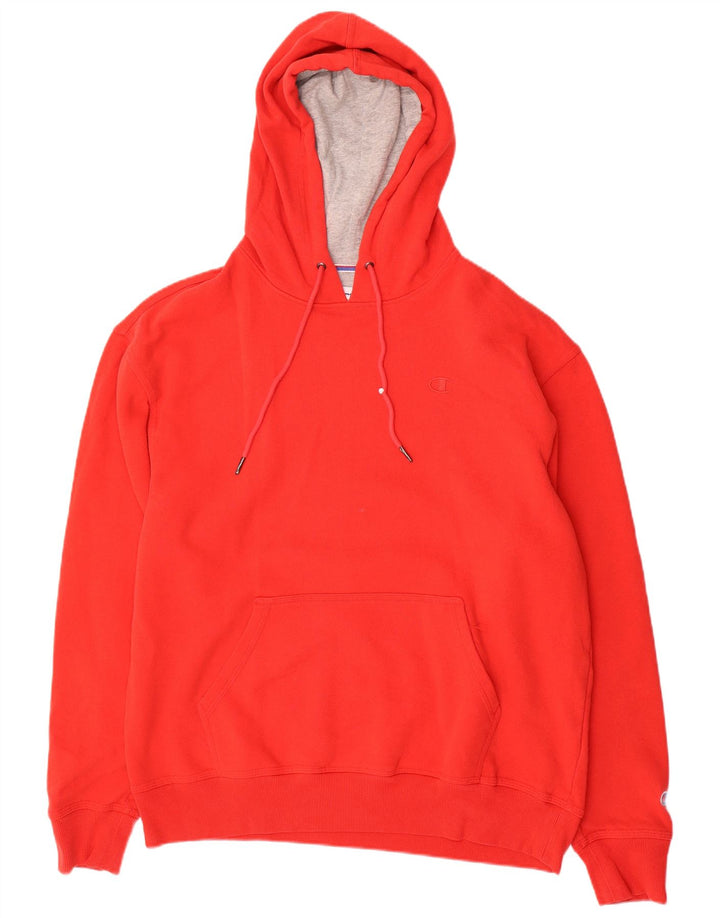 Champion Mens Hoodie Jumper Large Red Cotton