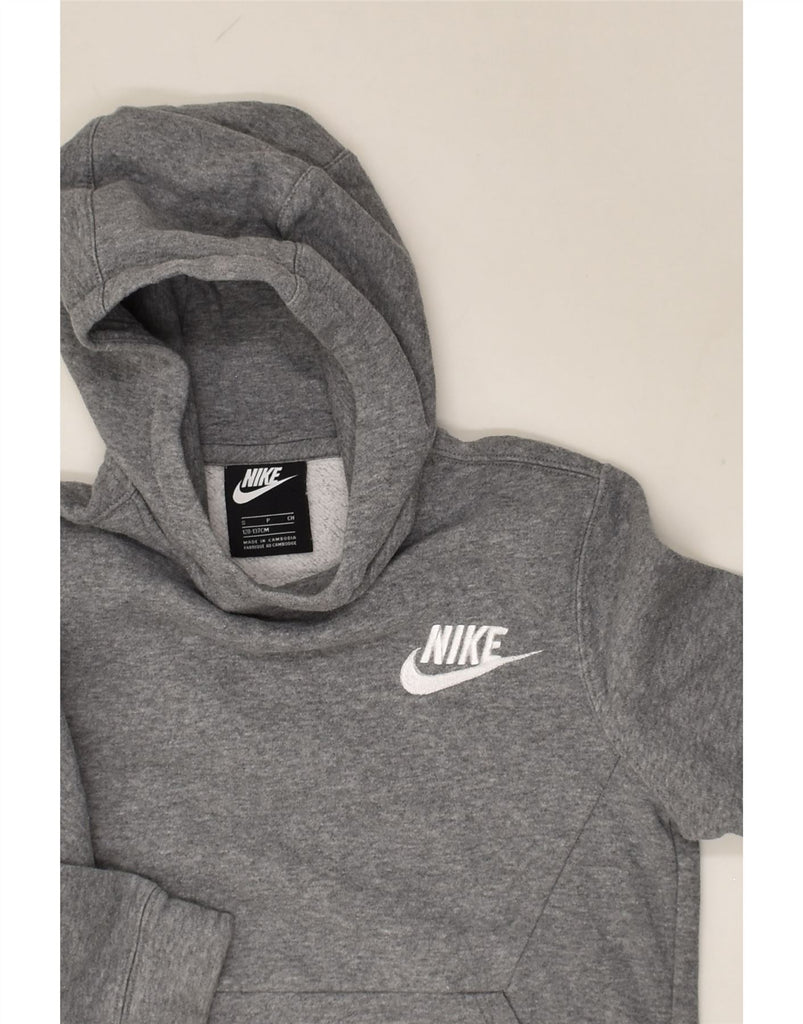 NIKE Boys Hoodie Jumper 8-9 Years Small Grey Cotton | Vintage Nike | Thrift | Second-Hand Nike | Used Clothing | Messina Hembry 