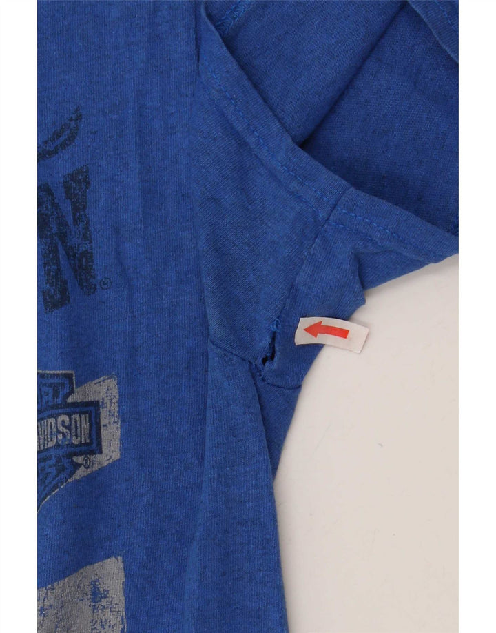 Harley Davidson Mens Graphic T-Shirt Top Small Blue Motorcycle