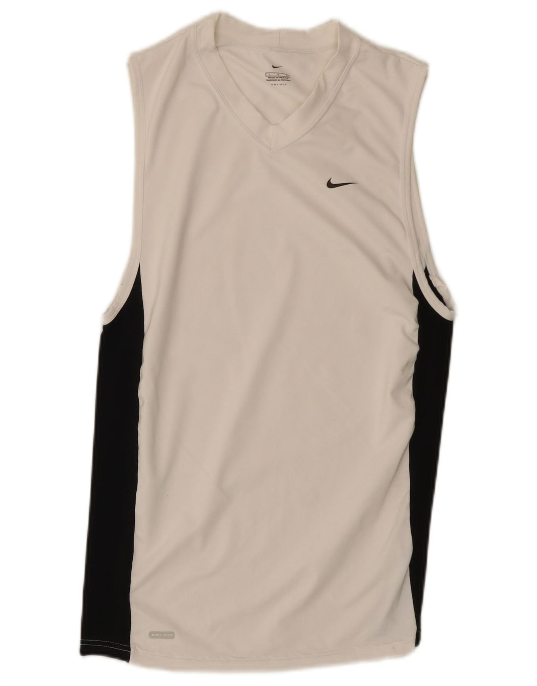 Nike Mens Dri Fit Vest Top Large White Colourblock Polyester