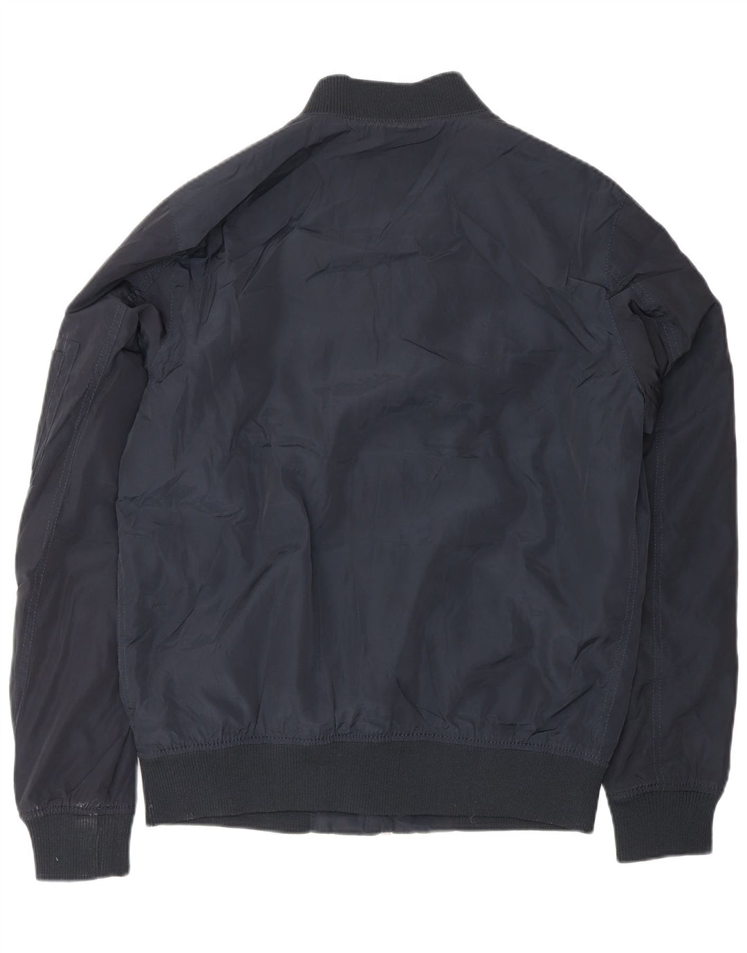 ZARA Mens Bomber Jacket UK 40 Large Navy Blue Polyester