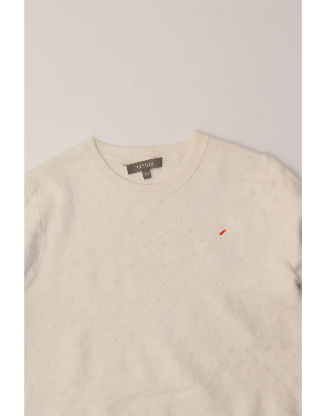 OASIS Womens Crew Neck Jumper Sweater UK 16 Large Off White Viscose Vintage Oasis and Second-Hand Oasis from Messina Hembry 