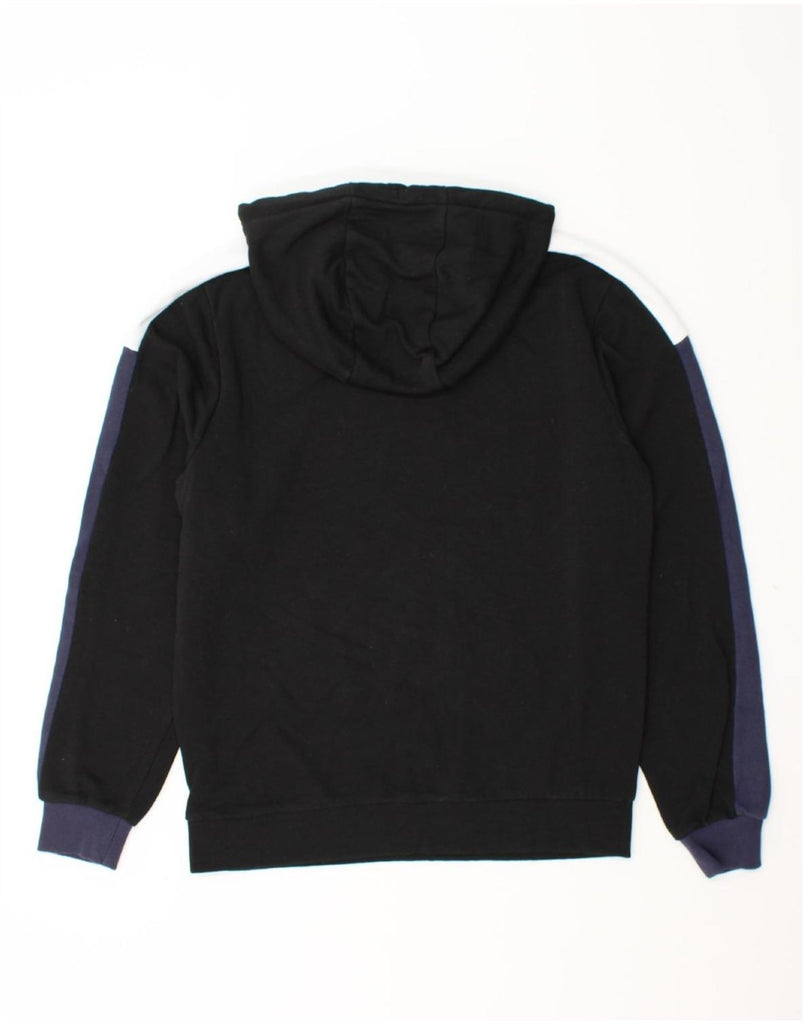 FILA Mens Graphic Hoodie Jumper Medium Black Colourblock Cotton Vintage Fila and Second-Hand Fila from Messina Hembry 