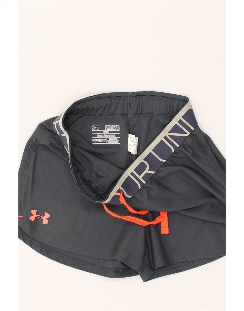 UNDER ARMOUR Girls Heat Gear Graphic Sport Shorts 9-10 Years Grey | Vintage Under Armour | Thrift | Second-Hand Under Armour | Used Clothing | Messina Hembry 