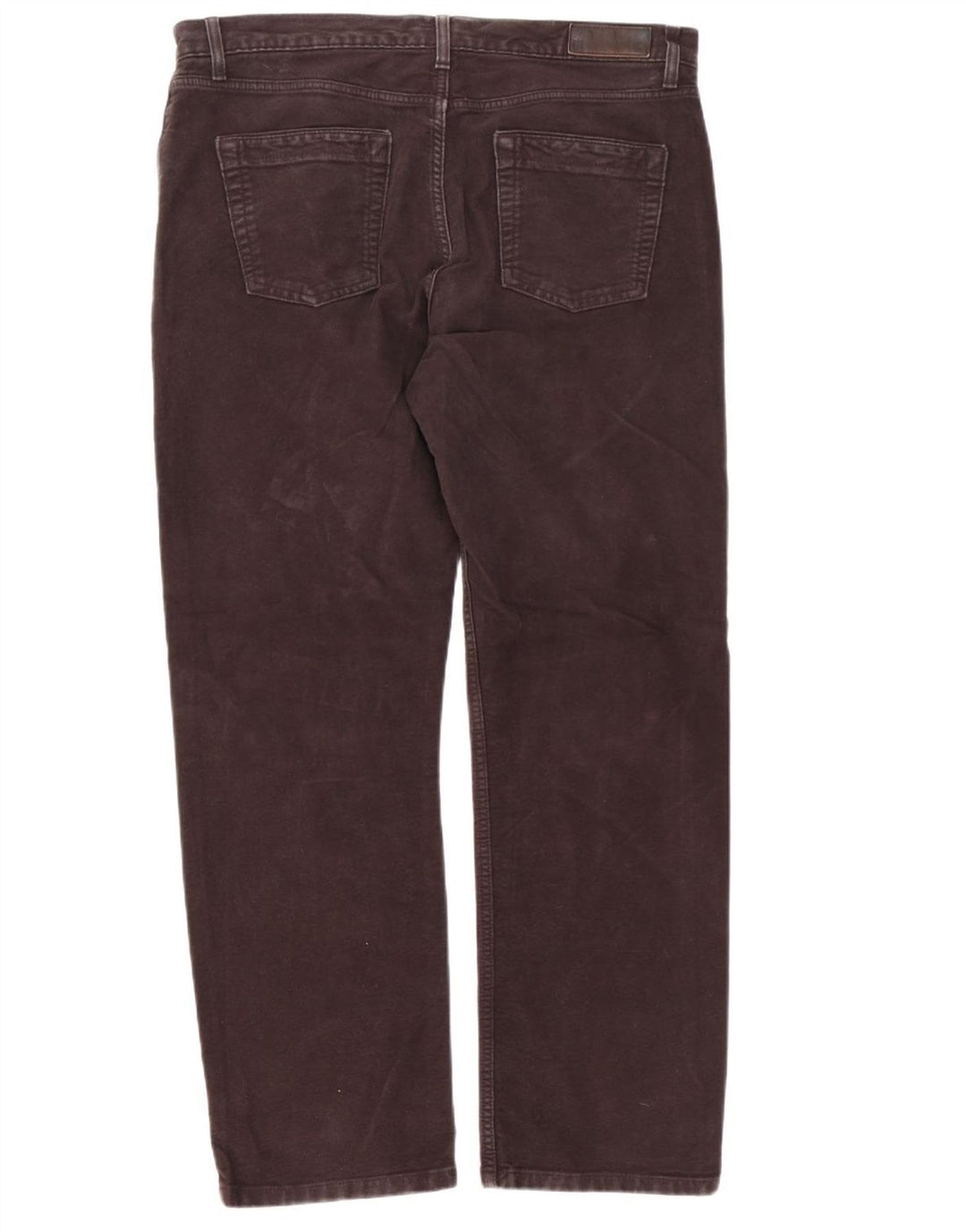 Marks & Spencer Mens Regular Casual Trousers W36 L31 Brown Cotton