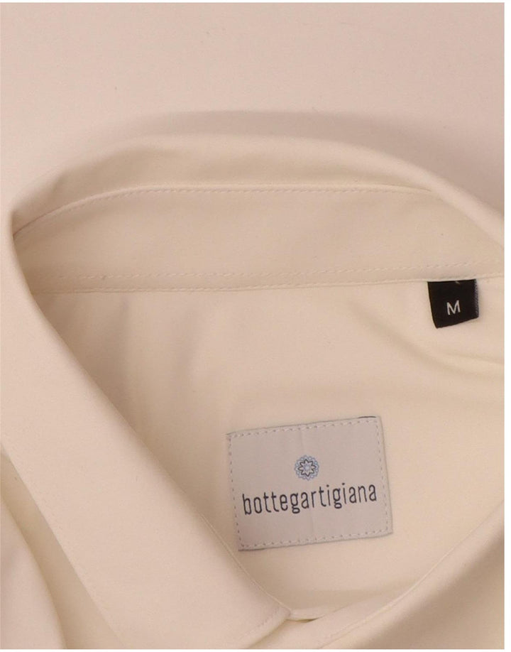 BOTTEGA ARTIGIANA Mens Polo Shirt Medium Off White Nylon