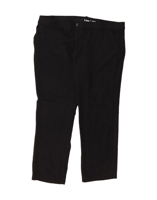 LEE Dames Mid Rise Regular Fit Chino Broek US 18 2XL W40 L26 Zwart