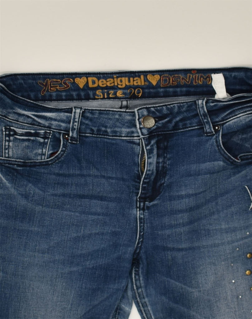 DESIGUAL Womens Slim Jeans W29 L24  Blue Polyester | Vintage Desigual | Thrift | Second-Hand Desigual | Used Clothing | Messina Hembry 