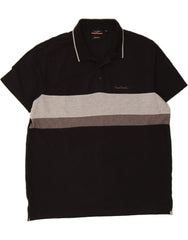 PIERRE CARDIN Mens Regular Fit Polo Shirt 3XL Black Colourblock Cotton