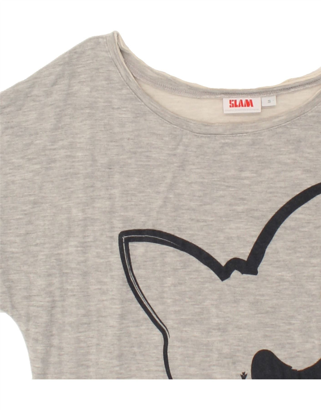 SLAM Womens Graphic T-Shirt Top UK 10 Small Grey Cotton Vintage Slam and Second-Hand Slam from Messina Hembry 