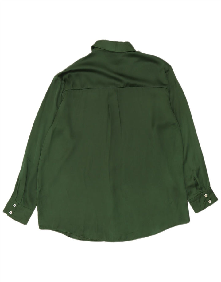 Zara Womens Oversized Shirt UK 10 Small Green Polyester