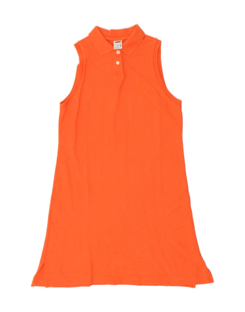 FILA Womens Sleeveless Polo Dress IT 46/48 Large Orange Cotton | Vintage Fila | Thrift | Second-Hand Fila | Used Clothing | Messina Hembry 