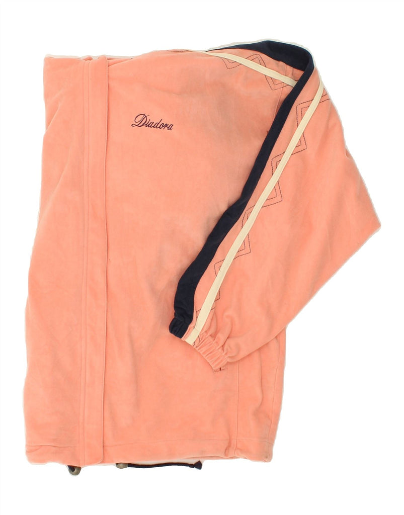 DIADORA Womens Oversized Hooded Tracksuit Top Jacket UK 10 Small Pink | Vintage Diadora | Thrift | Second-Hand Diadora | Used Clothing | Messina Hembry 