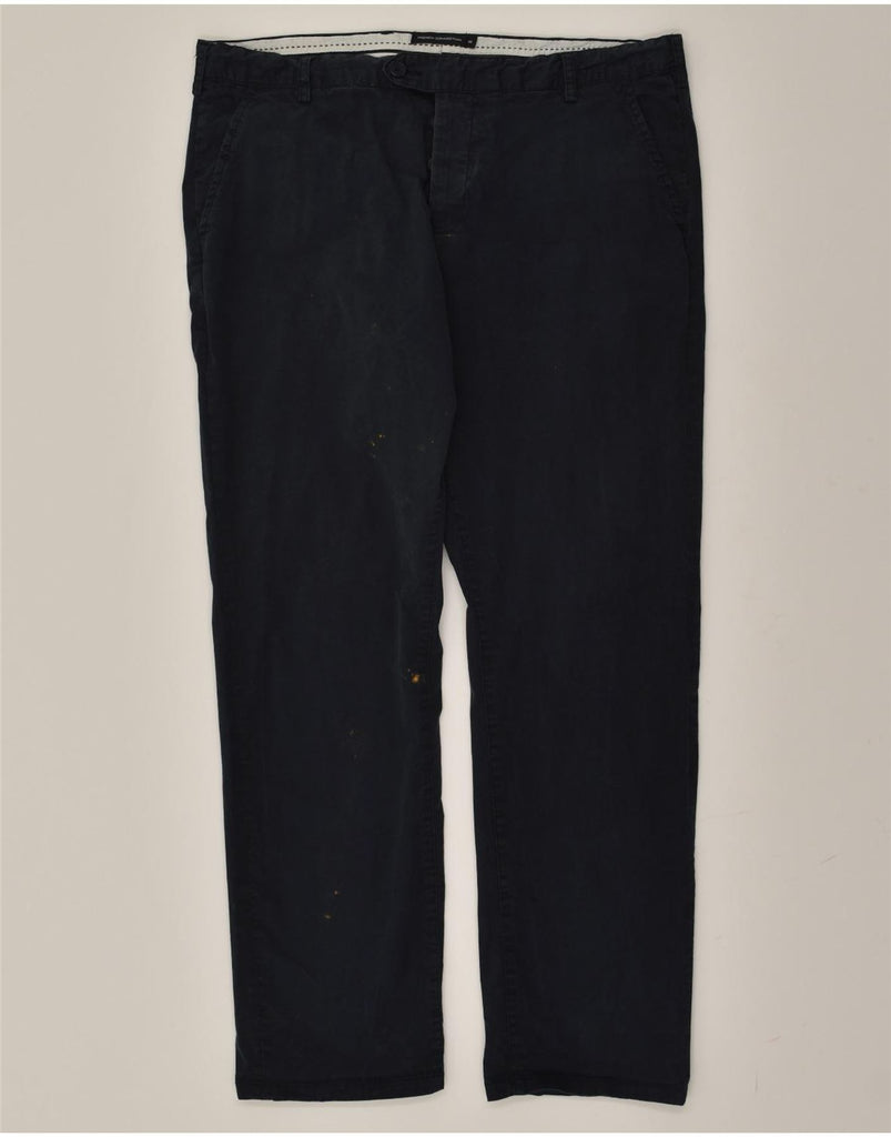 FRENCH CONNECTION Womens Slim Casual Trousers W38 L31  Navy Blue Cotton | Vintage French Connection | Thrift | Second-Hand French Connection | Used Clothing | Messina Hembry 