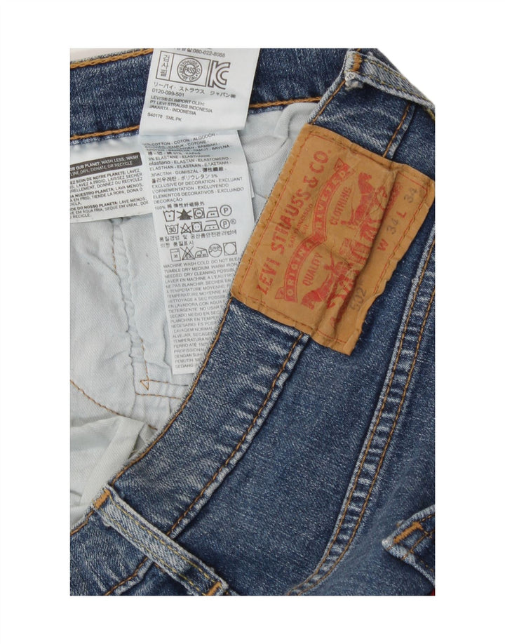 Levi's Mens 502 Tapered Jeans W34 L34 Blue Cotton