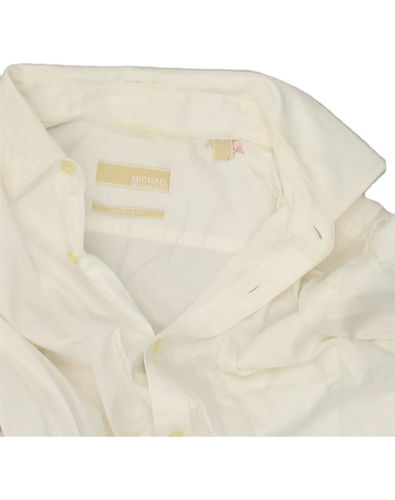 MICHAEL KORS Mens Regular Fit Shirt Size 16 Large White Cotton | Vintage Michael Kors | Thrift | Second-Hand Michael Kors | Used Clothing | Messina Hembry 