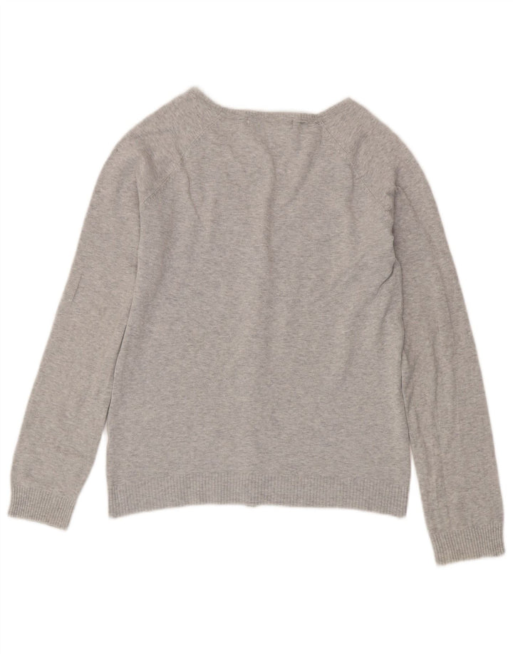 Zara Womens Cardigan Sweater UK 14 Large Grey Flecked