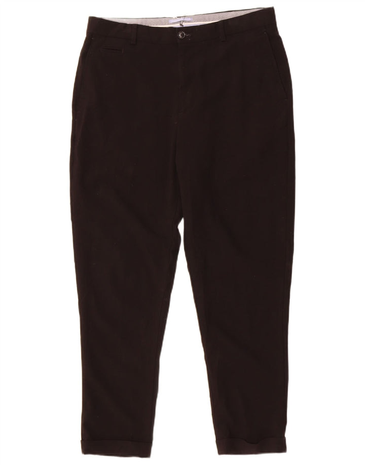 Zara Mens Slim Cropped Trousers EU 38 Small W30 L25 Black