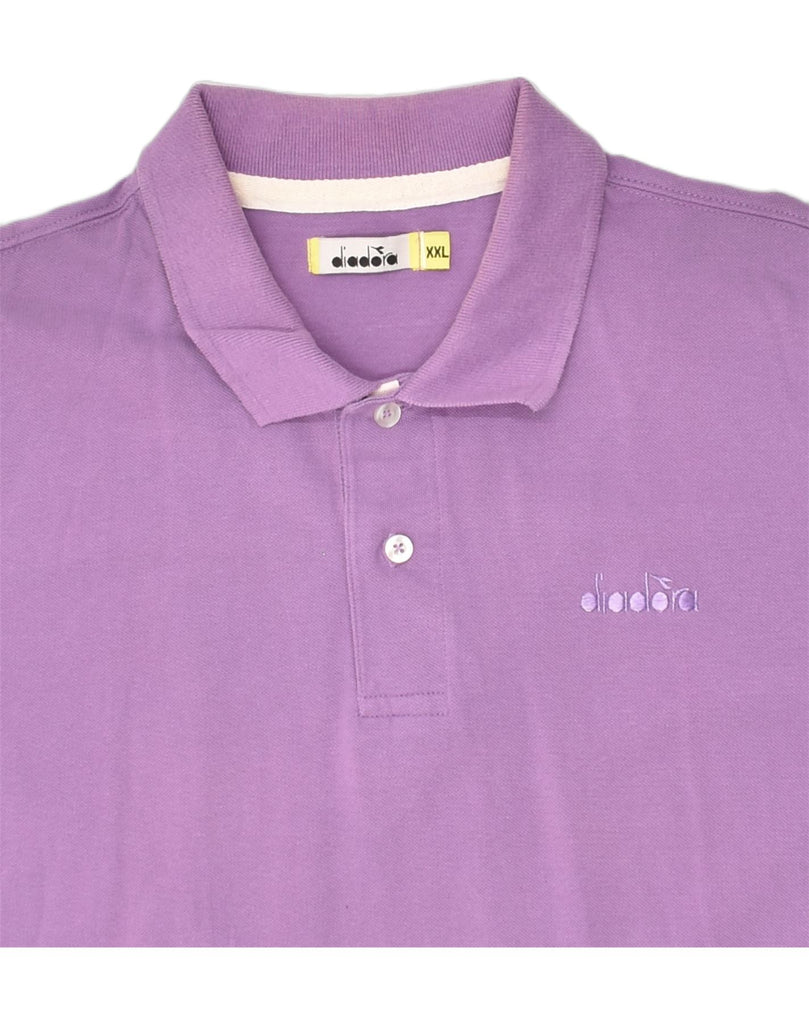 DIADORA Mens Polo Shirt 2XL Purple Cotton | Vintage Diadora | Thrift | Second-Hand Diadora | Used Clothing | Messina Hembry 