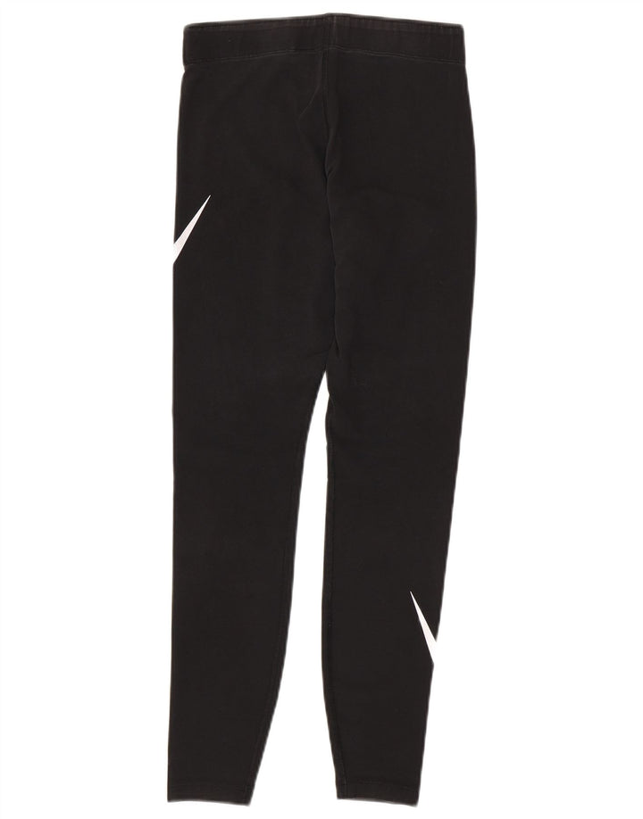 NIKE Womens Graphic Leggings UK 8 Small  Black Cotton
