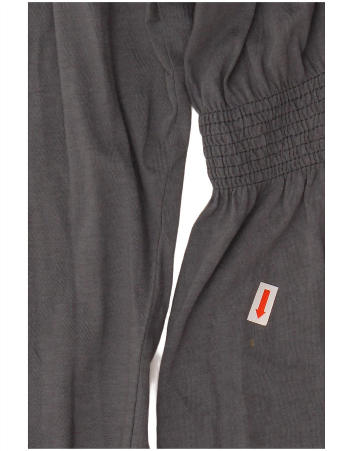 ZARA Womens Trafaluc 3/4 Sleeve Blouse Top UK 12 Medium Grey Cotton