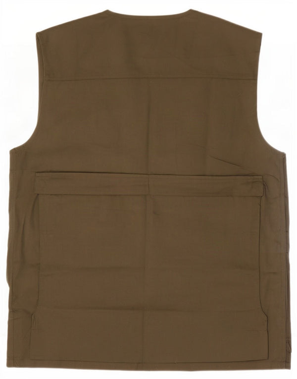 Vintage Mens Utility Gilet IT 52 XL Khaki Polyester