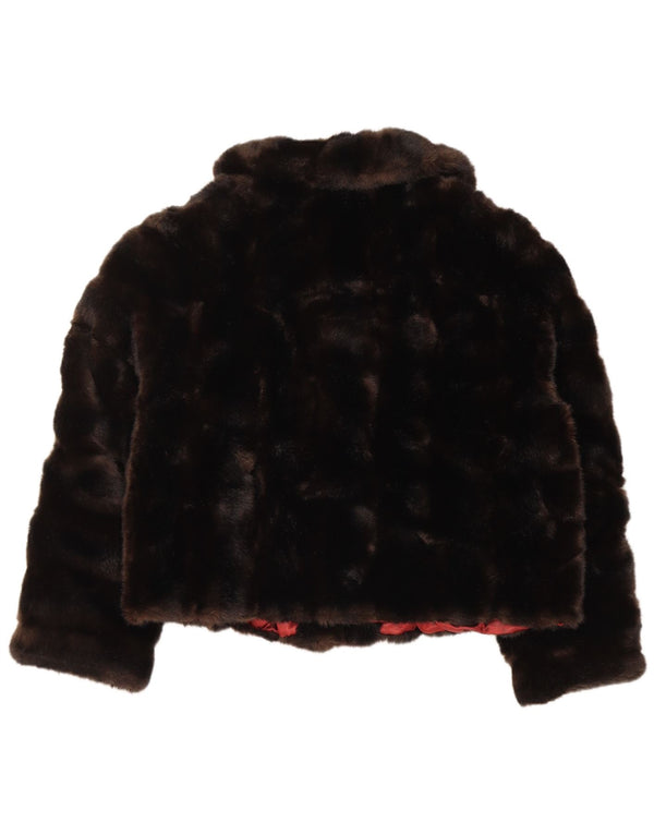 TISSAVEL Womens Faux Fur Jacket UK 18 XL Brown Polyacrylic