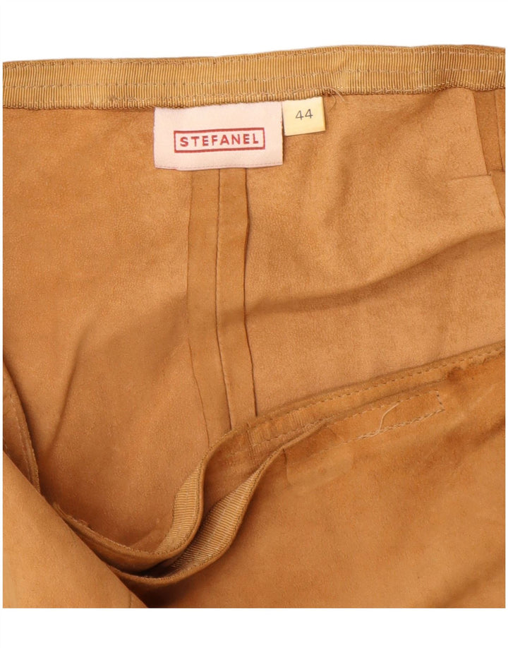 Stefanel Womens Suede Wrap Skirt IT 44 Medium W28  Brown Leather