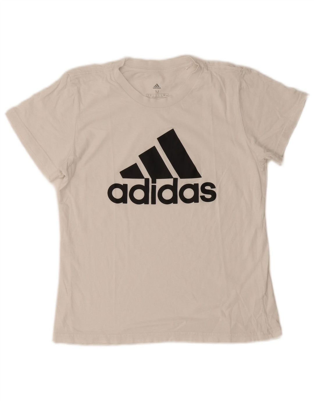 Adidas Womens Graphic T-Shirt Top UK 12/14 Medium White
