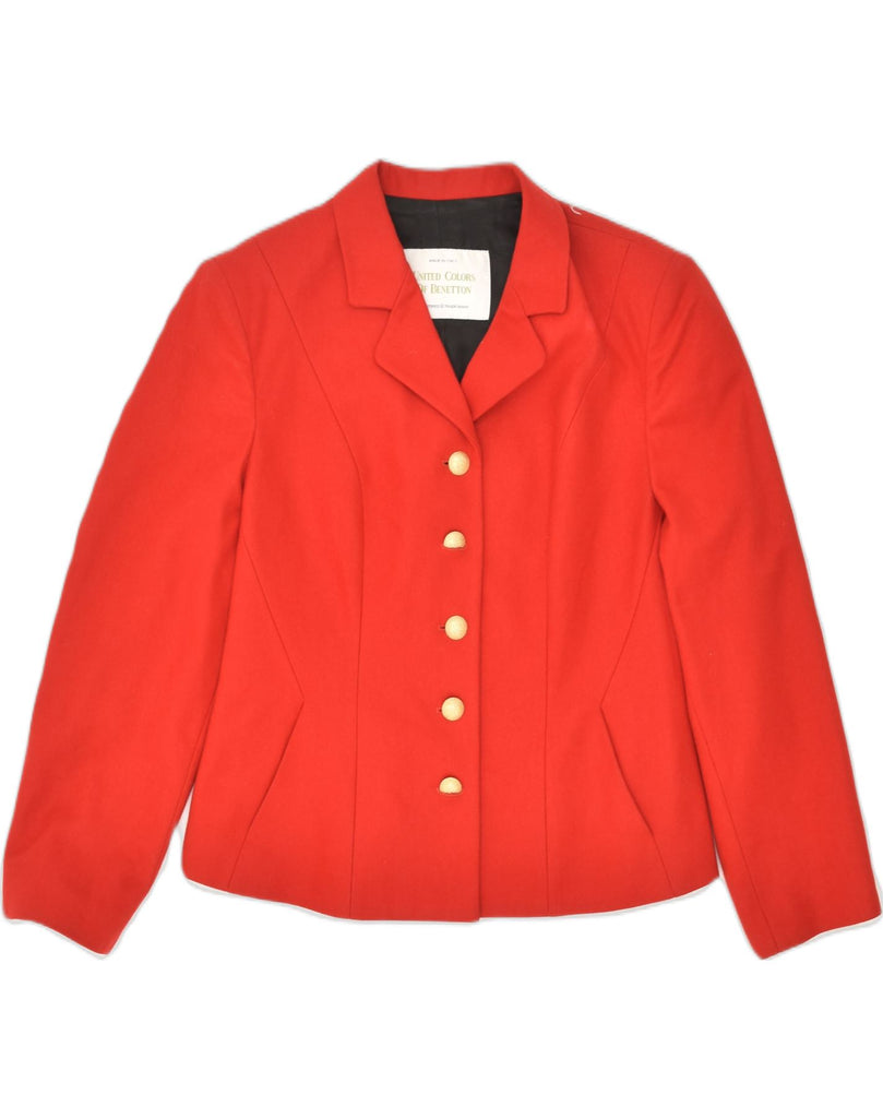 BENETTON Womens 5 Button Blazer Jacket IT 44 Medium Red Wool | Vintage Benetton | Thrift | Second-Hand Benetton | Used Clothing | Messina Hembry 