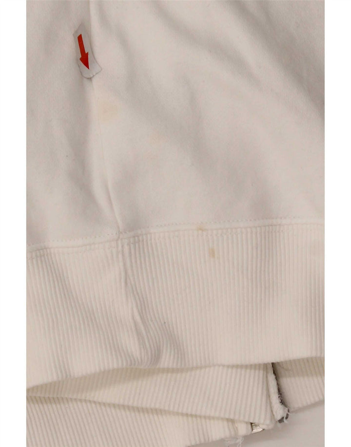 Nike Womens Graphic Tracksuit Top Jacket UK 14 Medium White Cotton
