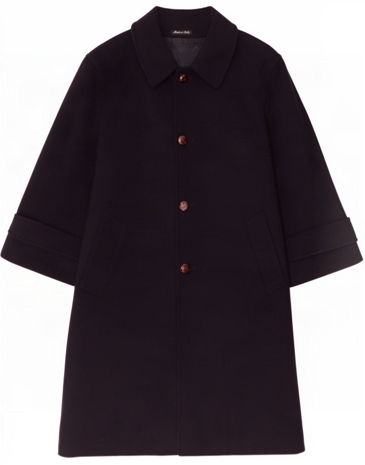 Moessmer Mens Overcoat UK 38 Medium Navy Blue Virgin Wool