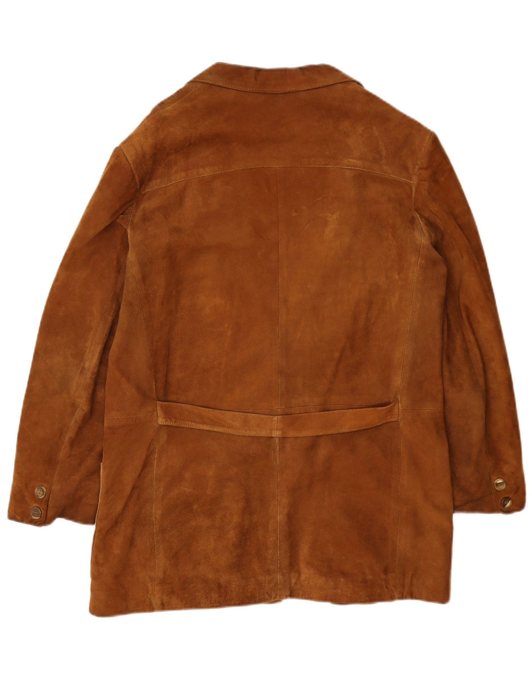 Vintage Womens 2 Button Suede Blazer Jacket UK 14 Medium Brown