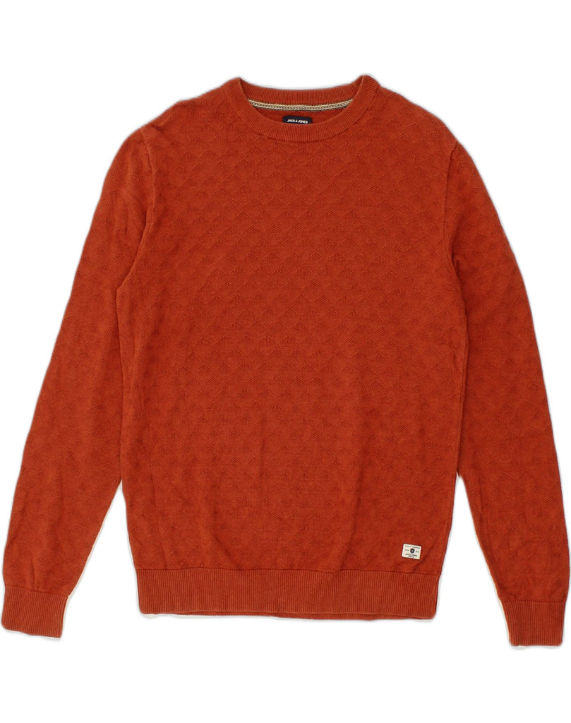 JACK & JONES Mens Crew Neck Jumper Sweater Large Orange Cotton | Vintage Jack & Jones | Thrift | Second-Hand Jack & Jones | Used Clothing | Messina Hembry 