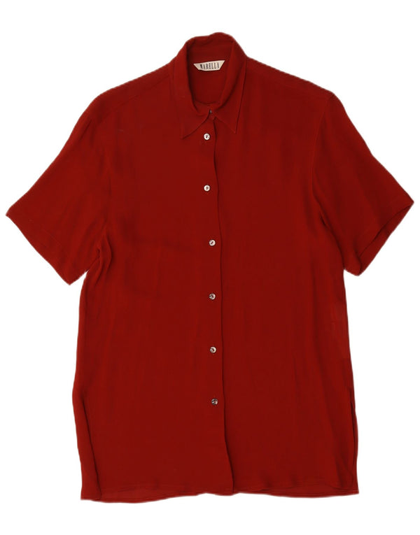 Marella Womens Longline Loose Fit Short Sleeve Shirt UK 10 Small Red
