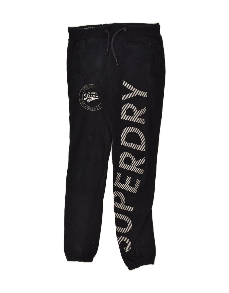 SUPERDRY Womens Graphic Tracksuit Trousers Joggers UK 8 Small  Navy Blue | Vintage Superdry | Thrift | Second-Hand Superdry | Used Clothing | Messina Hembry 