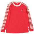 Adidas Womens Top Long Sleeve UK 10 Small Red Colourblock