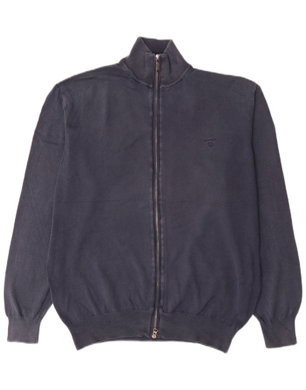 Gant Mens Cardigan Sweater XL Navy Blue Cotton