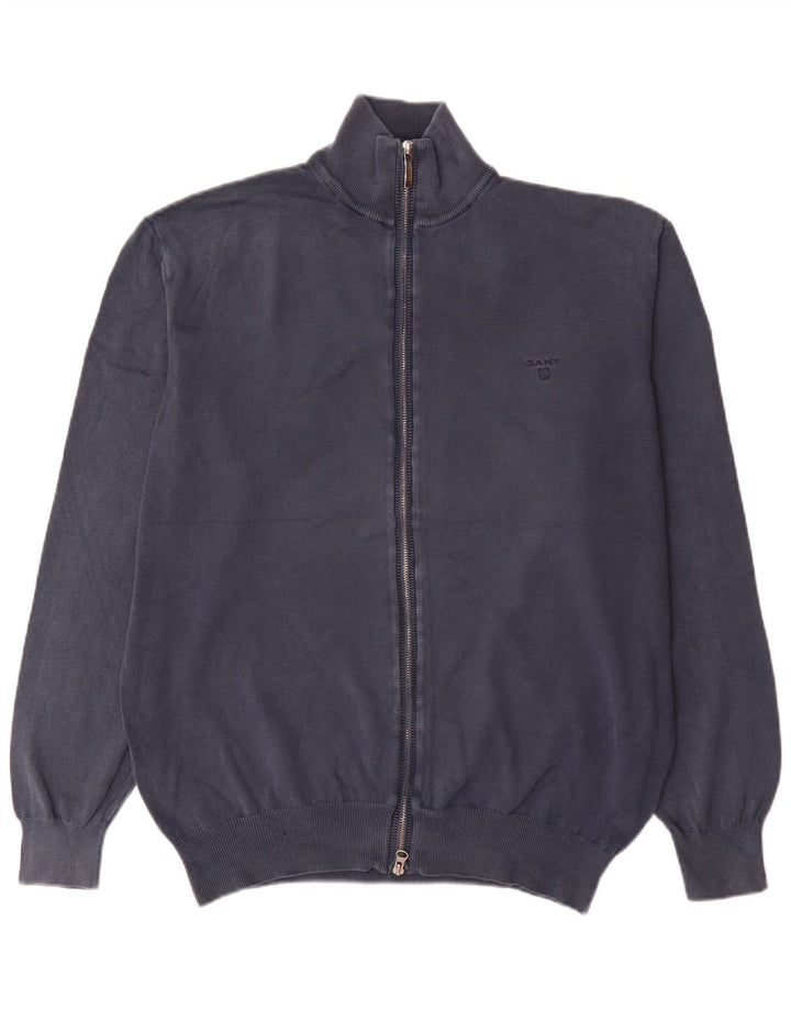 Gant Mens Cardigan Sweater XL Navy Blue Cotton