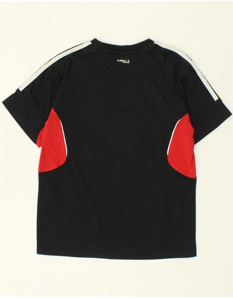 ADIDAS Boys Climalite Graphic T-Shirt Top 9-10 Years Black Colourblock | Vintage Adidas | Thrift | Second-Hand Adidas | Used Clothing | Messina Hembry 