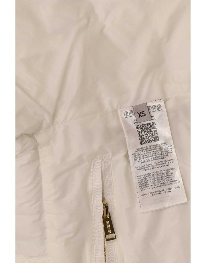 Guess Womens Padded Jacket UK 6 XS White Spotted Polyester