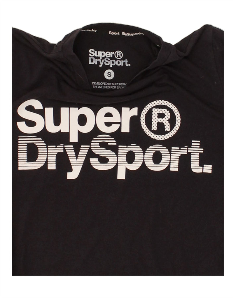 SUPERDRY Womens Crop Graphic T-Shirt Top UK 10 Small Black Cotton Vintage Superdry and Second-Hand Superdry from Messina Hembry 