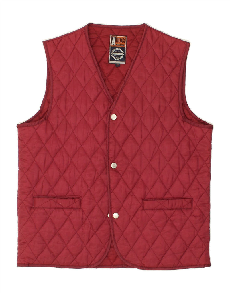 VINTAGE Mens Quilted Gilet UK 38 Medium Red Polyester | Vintage Vintage | Thrift | Second-Hand Vintage | Used Clothing | Messina Hembry 