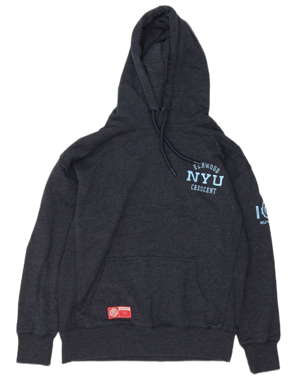 Superdry Mens Graphic Loose Fit Hoodie Jumper XS Navy Blue Cotton