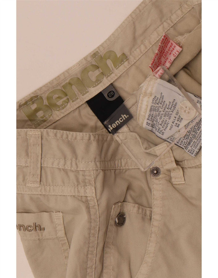 Bench Mens Chino Shorts W28 Small Beige Cotton