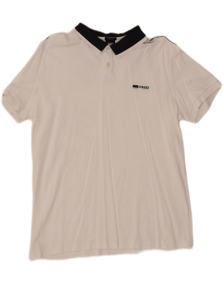 HUGO BOSS Mens Regular Fit Polo Shirt Large White